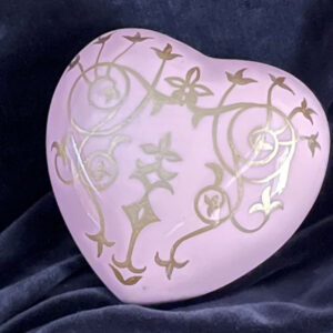 Gold Script on Blush Pink Heart Half Size Urn
