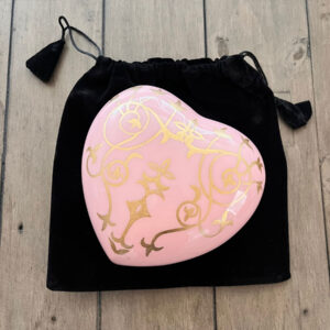 Gold Script on Blush Pink Heart Half Size Urn - Image 2